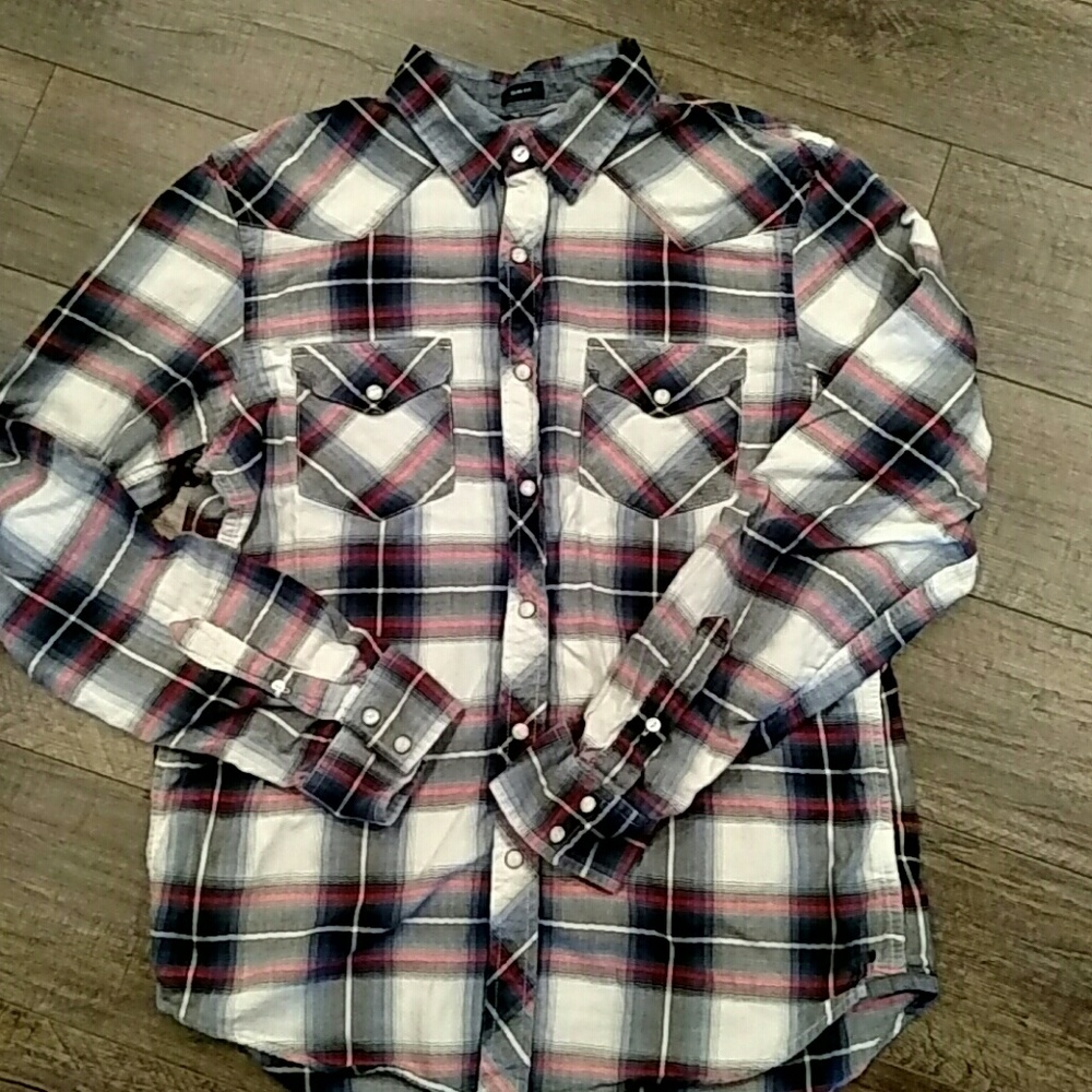 Mens casual button, snap down shirt